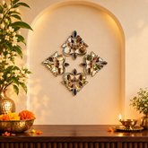 Floral Glass Mirror Ready Piece for Lippan Art, MDF & DIY Decoration ST-81