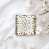 4 Inch Floral Border MDF Coaster for Lippan Art, Mirror Work & DIY Home Decor Craft-716