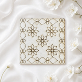 4 Inch Floral Pattern MDF Coaster for Lippan Art & DIY Mirror Work Craft Decoration -715