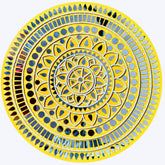 Round Mandala Clay & Mirror Lippan Art Wall Décor Ready Piece - BAPS-6