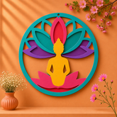 MDF round shape lord buddha cutout-97