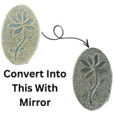 Oval Floral Buta with Mirror Work – Decorative Applique Patch-708
