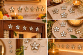 Flower Shape Mirror Ready Piece for Lippan Art, MDF & DIY Decoration ST-66