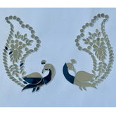 Fancy silver peacock shape mirror-1408