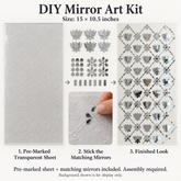 Pre-Marked Transparent Sheet with Lotus Mirror Patches for DIY Mirror Art-1806