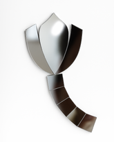 Fancy Lotus shape silver mirror (1377 - KN)