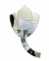 Fancy Lotus shape silver mirror (1368 - KV)