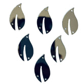 Silver golden Acrylic Split Leaf Mirror for Fabric Embroidery (with holes) A-218