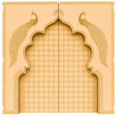 Peacock Jharokha Premarked MDF Backdrop Panel - 837