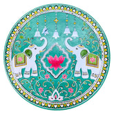 Round Elephant Lotus MDF Base for Lippan Art & Mirror Work (With Mirror) - 829