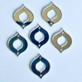 Silver & golden acrylic mirror Drop Leaf Hollow Mirror with Holes for Dress for Fabric Decoration ( with holes ) A-203