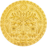 Round Tree with Elephant & Bird MDF Base for Lippan Art (With Mirror) -828