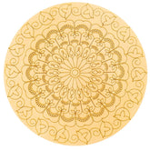 Round Floral Mandala MDF Base for Lippan Art & Mirror Work (With Mirror) - 830