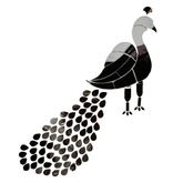 Fancy silver peacock shape mirror M-1170-R