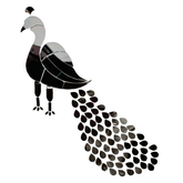 Fancy silver peacock shape mirror M-1179-L