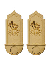 Mdf fancy flute shape candle holder-491
