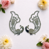 Fancy silver peacock shape mirror-1408