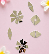 Triangle Petal Shape Silver Mirror Set – (Left & Right) for Lippan Art-TR_1