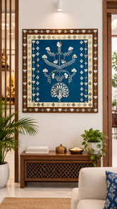 Floral Mirror Work Ready Piece – Decorative Flower & Tree Wall Panel - BAPS-100