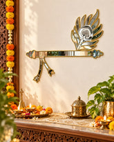 Peacock Feather Flute Mirror Ready Piece for Lippan Art, MDF & Wall Decoration ST-78