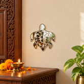 Ready-Made Silver Mirror Turtle Wall Décor Piece ST-80