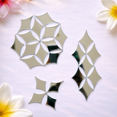 Diamond Petal Shape Mirror Set for Lippan Art & Geometric Floral Designs-Ex-54