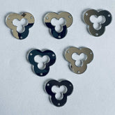 Silver & golden Acrylic Floral Clover Mirror for Fabric Embroidery, ( with holes ) A-212