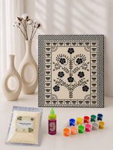 Premarked Floral Design MDF Wall Art Board with Mirror-664