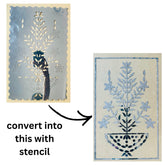 jarokha Stencil Pattern Floral Pot Design – Silver Mirror Pieces Only-638