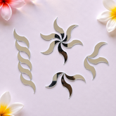 Twisted Wave Petal Shape Silver Mirror for Lippan Art & Spiral Design-Ex-38