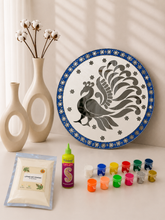 Decorative Round Premarked Peacock MDF Mosaic Kit with Mirror-659
