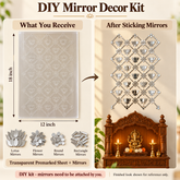 Pre-Marked Transparent Sheet with Matching Mirror Patches for DIY Mirror Art-1805