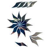 Silver Mirror Floral Rangoli Design for Lippan Art & DIY Wall Decor Ex-61