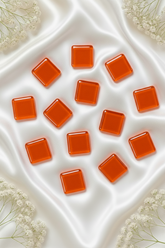 SQUARE SHAPE ROYAL ORANGE COLOUR MOSAIC TILES-773