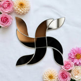 Fancy Swastik shape silver mirror S-1251