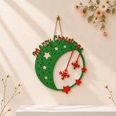 Merry Christmas Round MDF Cutout with Stars & Snowflakes-640