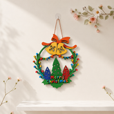 MDF Merry Christmas Hanging Ornament Bell & Tree Design-643