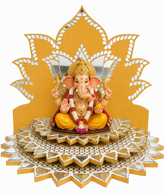 Lotus Step Singhasan with Mirror Work (Ready Piece) 10.5*8.5 inch- BAPS-58