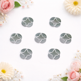 Round flower star shape silver mirror pieces for Lippan art, rangoli decoration, mirror work crafts, and DIY creative projects.