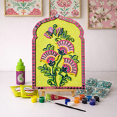 Flower Design Jharokha MDF Wall Decor (with mirrors) Diy Kit -655