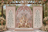 3 Panel Peacock Arch Mirror Stage Backdrop Set (only mirror & stencil)-BAPS-29