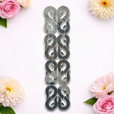Designer silver mirror lace strip for Lippan art, border decoration, rangoli patterns, mirror work crafts, and DIY wall décor projects.