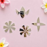Triangle Petal Shape Silver Mirror Set – (Left & Right) for Lippan Art-TR_2