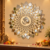 Om Mandala Design Transparent Sheet with Silver Mirrors for DIY Rangoli & Décor--1803