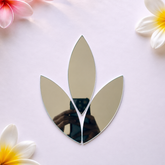 Petal Leaf Shape Silver Mirror for Lippan Art & Lotus Designs-Ex-57