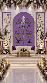 Peacock Tree Mirror Work Ready Wall Panel Ready Piece - BAPS-94
