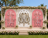 Luxury Mirror Work Wedding Stage Backdrop-BAPS-13