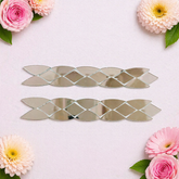 Designer silver mirror lace pattern for Lippan art border decoration, mirror work, rangoli design, and DIY craft projects.