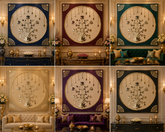 Lotus Bell Mirror Work Decorative Backdrop (Ready Piece)4*4 Feet - BAPS-62