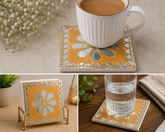 4 Inch Floral Border MDF Coaster for Lippan Art, Mirror Work & DIY Home Decor Craft-716
